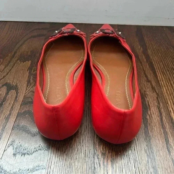 Coach Flat With Floral Applique Tea Rose Red FG1862 Women’s Size 8.5 B Slip On - Picture 10 of 16